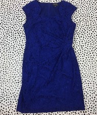 TAHARI Arthur S. Levine Cocktail Royal Blue Floral Lace sz. 10 Dress formal 