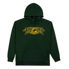 Thrasher Magazine X Anti Hero MAG BANNER PULLOVER Skateboard Hoodie FOREST GREEN