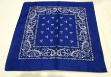 100 Cotton Paisley Navy Blue Bandanna Face Mask,Head Wrap,Scarf,Wristband-New 
