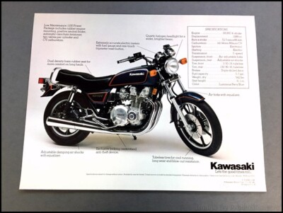 1981 Kawasaki KZ1100 Shaft Drive Motorcycle Bike 1-page Vintage