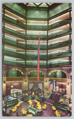 Denver Colorado, Brown Palace Hotel Lobby Atrium, Vintage Postcard