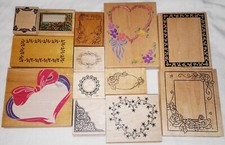 Frames Rubber Stamp Lot Heart Roses Bookplate Cynthia Hart Stampendous Magenta