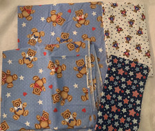 Fabric Cotton Quilting Cranston Patriotic Teddies stars valor quilt lot of 4 pcs