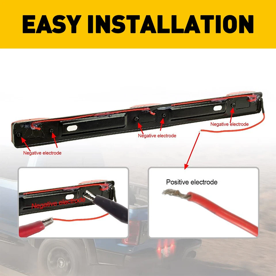 Luces LED de guardabarros laterales de doble cama roja y ámbar para Ford F350 99-10 + luz trasera de identificación Foto 4 de 4