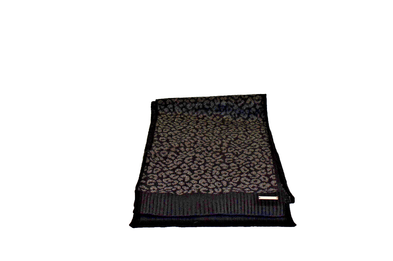 Michael Kors Leopard Metallic Knit Scarf Black 539033 New! NWT