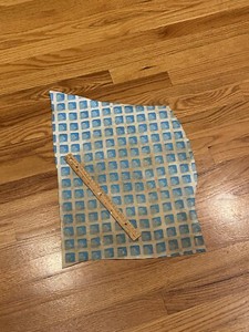 USED LARGE SQUARE INTEX POOL LINER PATCH - MEASURES ABOUT 18 INCHES BY 15 INCHES