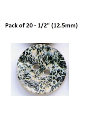 Pkg of 20 - 2-hole Coconut Shell Buttons 1/2'' (12.5mm) Craft (051)