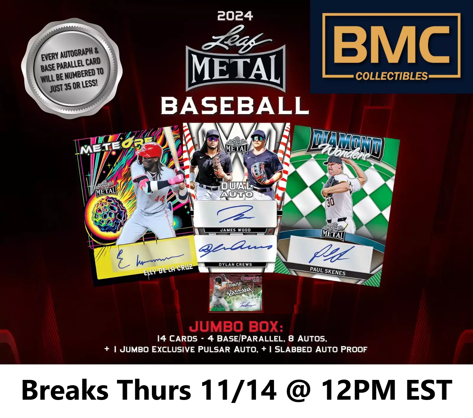 Tommy White 2024 Leaf Metal Baseball Jumbo Box 1x Case Break #2