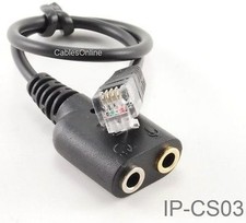 8in 2/3.5mm Jacks to RJ9/RJ10 PC Mic/Headset to Cisco Office Phone Adapter Cable