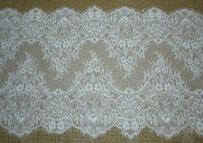 LOT 3 Meters French Style Chantilly Eyelash Double Edge Lace Trims Width 42 CM