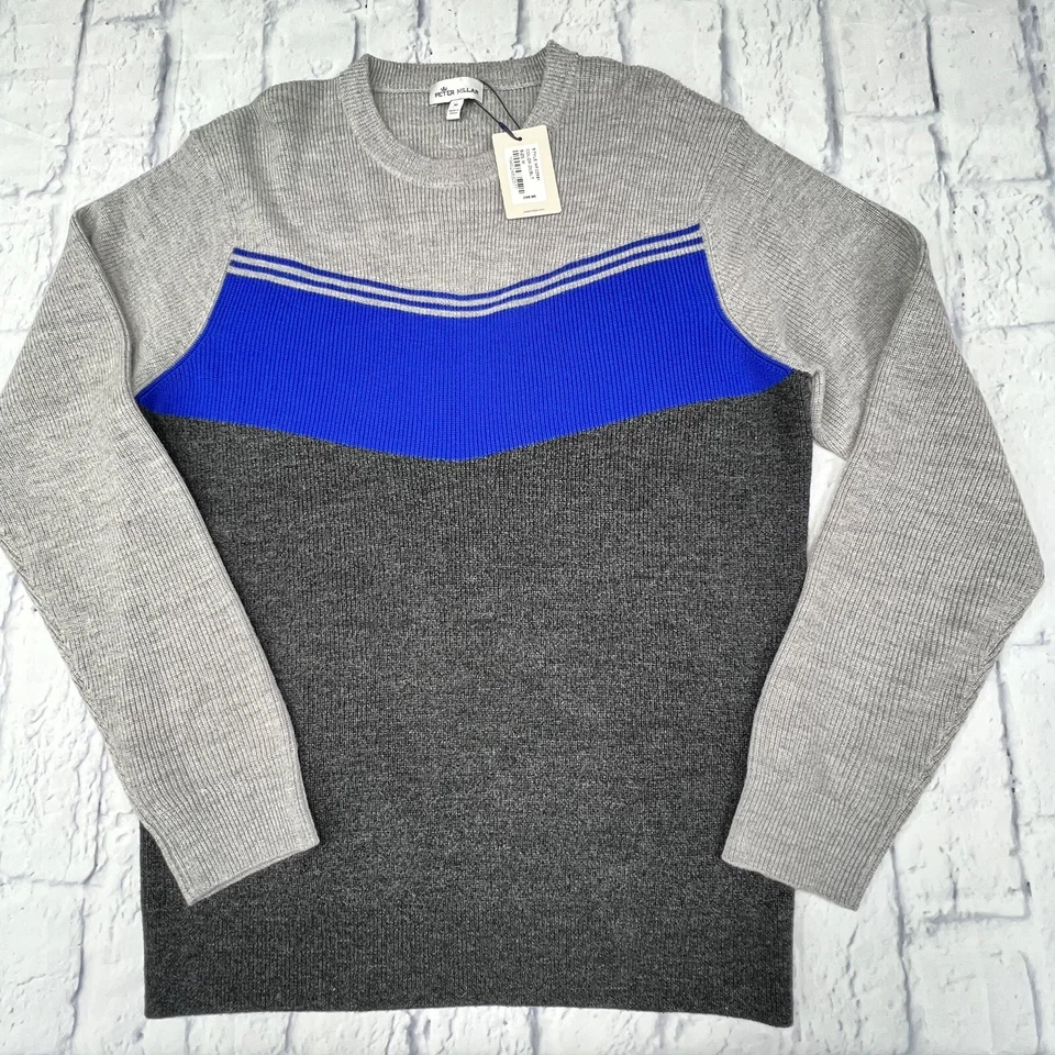 Peter Millar Crown Mens MED Pullover Apres Ski Crew Neck Chunky Wool Sweater NEW - Image 4 of 4