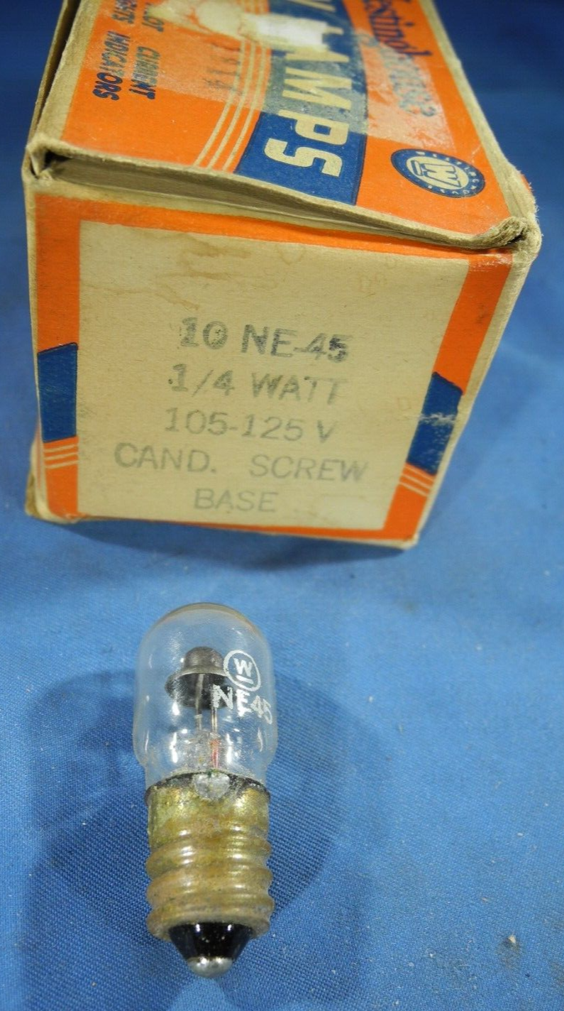 1 Vintage Westinghouse NE45 Neon Glow Bulb lamp 1/4 Watt for Hickok