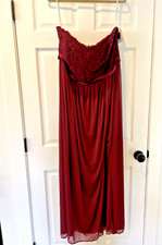 NWT! Davids Bridal Womens Dress Size 18 Strapless Wine strapless Style 31016713