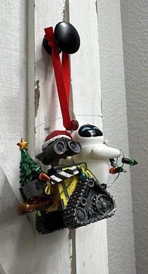 DISNEY PARKS PIXAR SANTA WALL-E & EVE WITH CHRISTMAS LIGHT TREE ORNAMENT NWOT