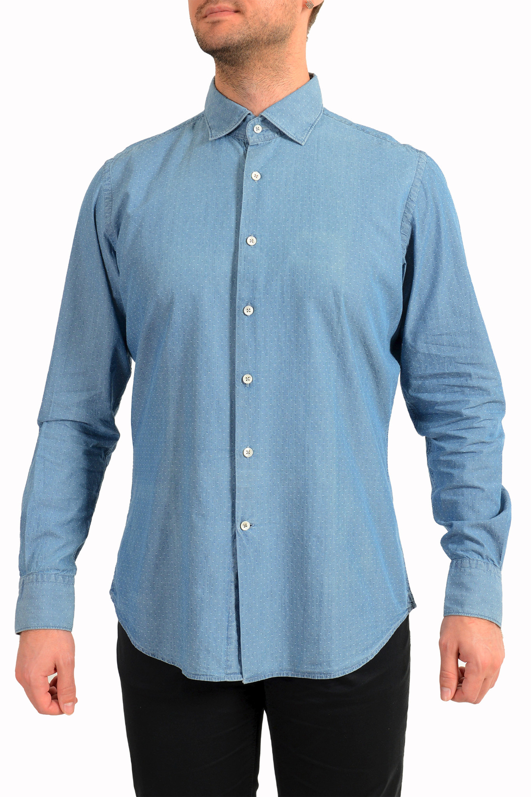 Glanshirt Синяя рубашка с длинным рукавом бренда Slowear Нам 16,5, ОНА 42