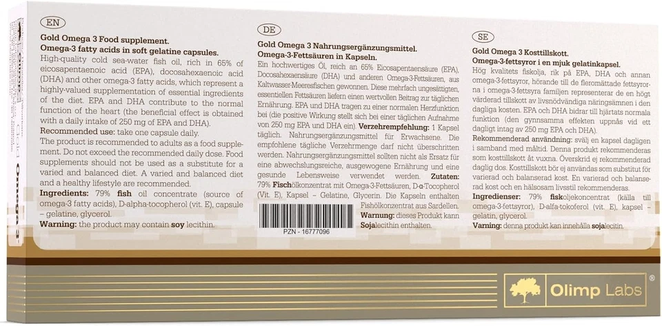 Olimp Gold Omega 3 - 60 Cápsulas - Ácidos grasos Omega 3 Foto 3 de 4