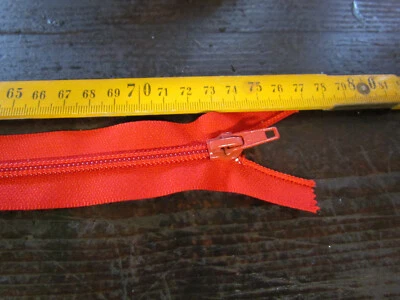 MARKENLOS 73 cm Kunststoff-Reißverschluss Rot, grob teilbar Zipper für Jacken, Tasche,Zelt