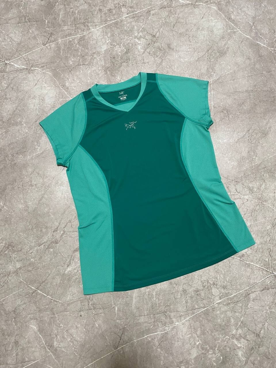 ARC'TERYX T shirt classica Arc’teryx allenamento mini centro logo Y2K blu taglia L