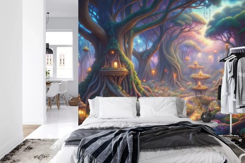 Enchanted Forest Light Garden Wallpaper Mural Removeable Washable Peel &Stick - Picture 4 of 11