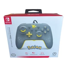 PowerA Enhanced Wired Controller for Nintendo Switch Pokemon Pikachu Gray New