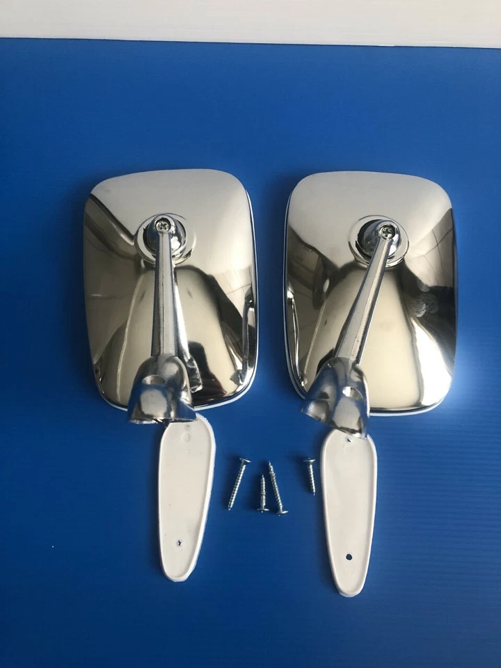 For Volvo 240 Series 242L,244DL,245L,DL GT White Rim Fender Chrome Door Mirrors Foto 3 de 4