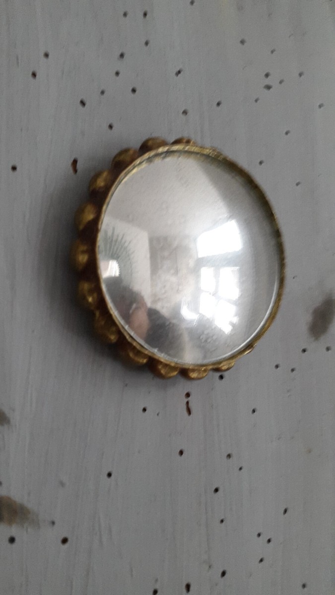 Mini Miroir œil De Sorcière Cuivré - Diamètre 7 Cm - Occasion Bon état - Déco Murale