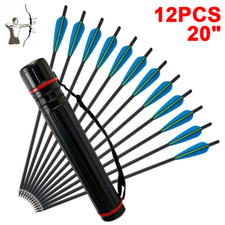 12Pcs 20 inch Crossbow Bolts Carbon Arrows Half Moon Nocks 8.8mm Shaft Shooting
