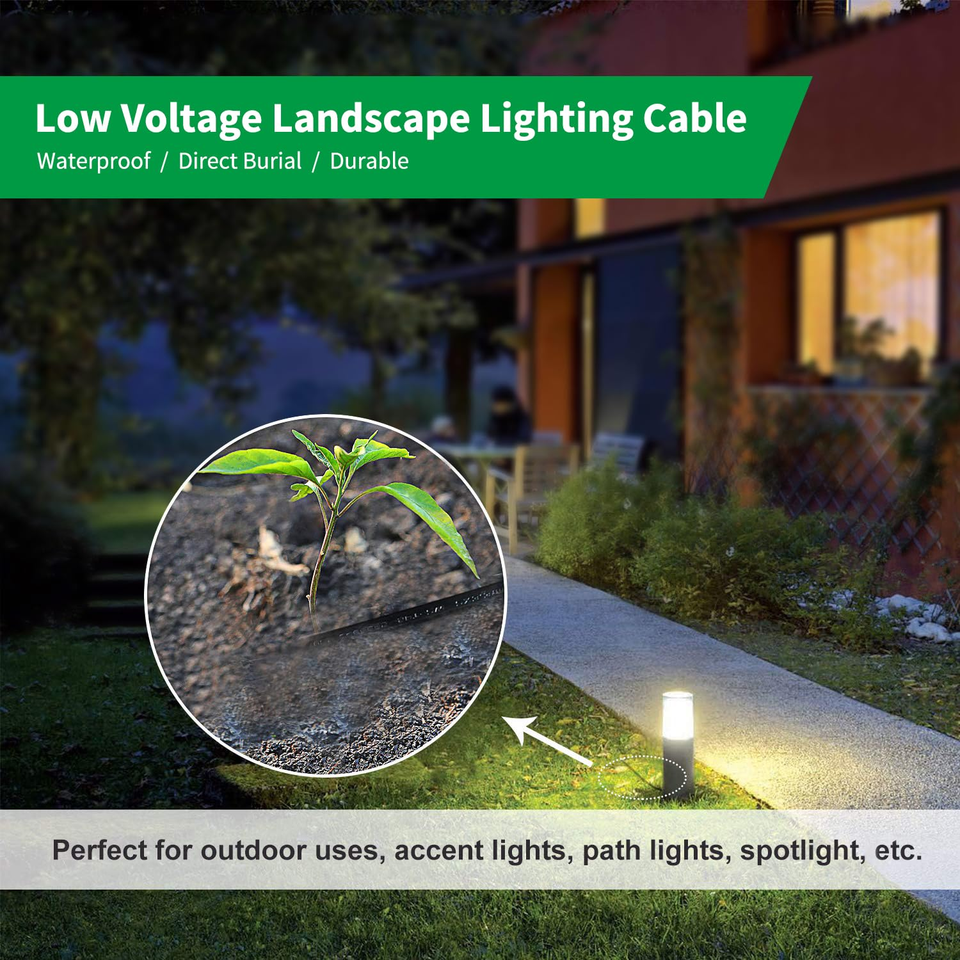 12/2 Low Voltage Wire Outdoor Landscape Lighting Cable 50 Feet eBay