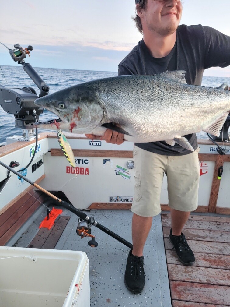 High Percentage Salmon Trolling Spoon With Hyper Vis Tape Not Paint 4 3/4”