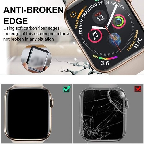 Protector de pantalla vidrio templado para Apple Watch 44 40 42 38 mm cobertura completa 3D - Imagen 7 de 24