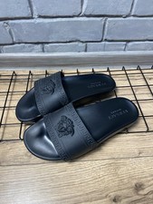 Versace Palazzo Medusa Head Rubber Pool Slides Black Men's Size EU 44 / 45