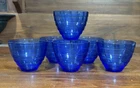 Lot Of 6 Vintage Hazel Atlas Cobalt Blue Depression Glass Custard Cups 2.5" x 3"
