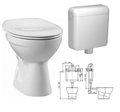 Keramag Standtiefspül-WC m. Befestigung Spülkasten