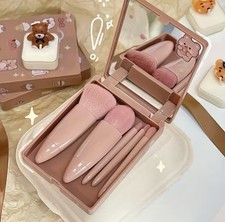 Travel Makeup Brush Set in Foldable Mirror Ca...