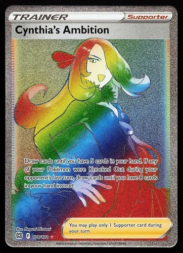 Cynthia's Ambition 178/172 Rainbow Rare Brilliant Stars Pokemon Card