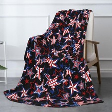 American Patriotics Blanket Stars and Stripes 4th of July Memorial Day Throw ...