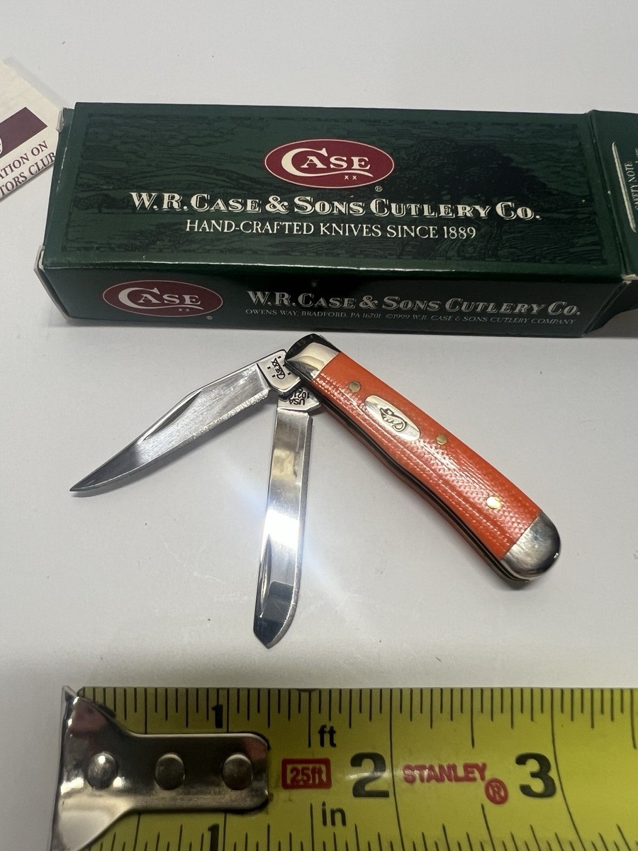 Case XX 102154 Tiny Trapper 2Blade Pocket Folding Knife Orange