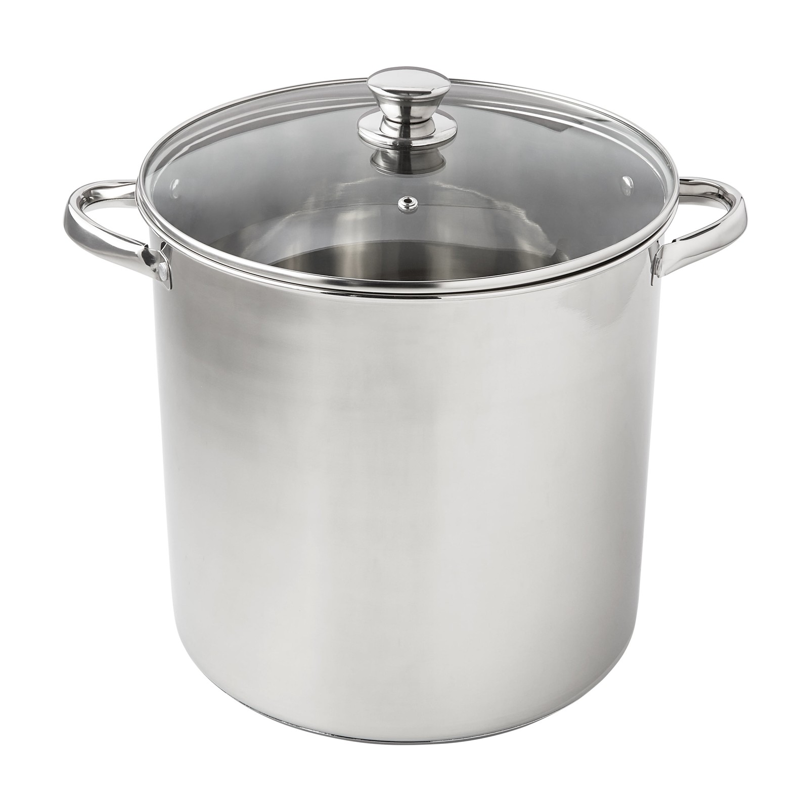 Mainstays Stainless Steel 16-Quart Stock Pot with Glass Lid,Induction Compatible