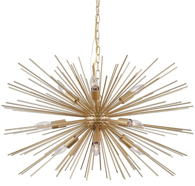 プルメリア❀❀ Modern Gold Sputnik Chandelier 9-Light Dining Room