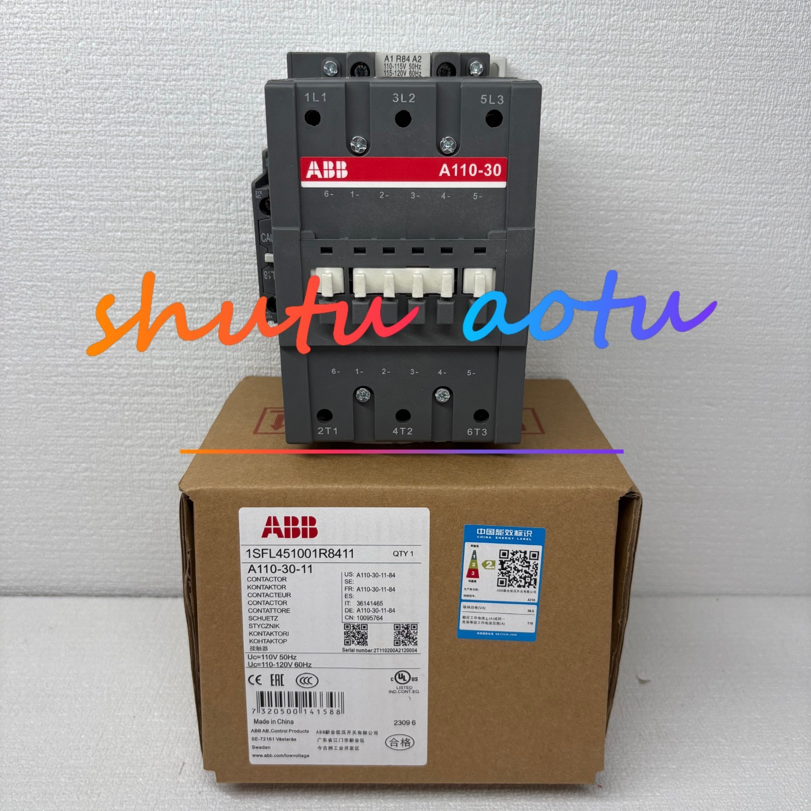 ABB A110-30-11 110V 1SFL451001R8411 Contactor#1pcs new in box