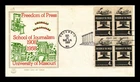 Dr Jim Stamps Freedom Of Press 4c Block First Day Cover Tri Color Cachet
