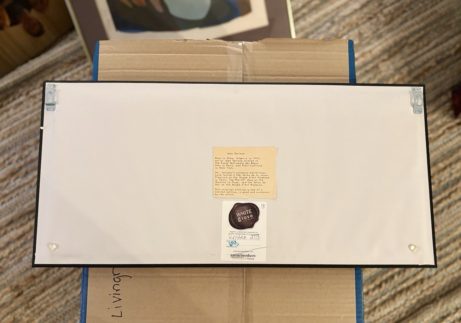 Vtg Jean Sariano Framed 3 Mat Original Etching “Palm Beach” Numbered & Signed