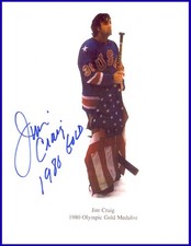 Jim Craig Team USA Hockey SIGNED 1980 Olympics Miracle On Ice 8x10 Photo AUTO