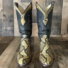 Dan Post Vintage Snakeskin Western Cowboy Boo...