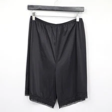 Vanity Fair Petti Leg Slips Womens L Black Whimsigoth Dark Feminine Cottagecore