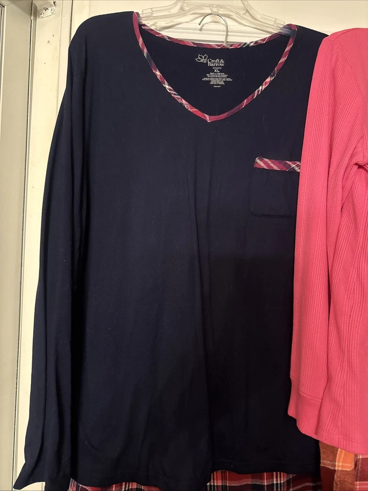 2 pares de pijamas a cuadros para mujer conjuntos de 2 piezas talla XL Foto 2 de 4