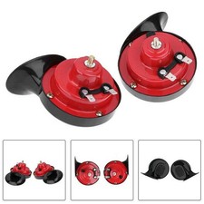 2x 12v 60b Super Loud Train Horn Waterproof Motorcycle Car Truck Suv Boat Red
