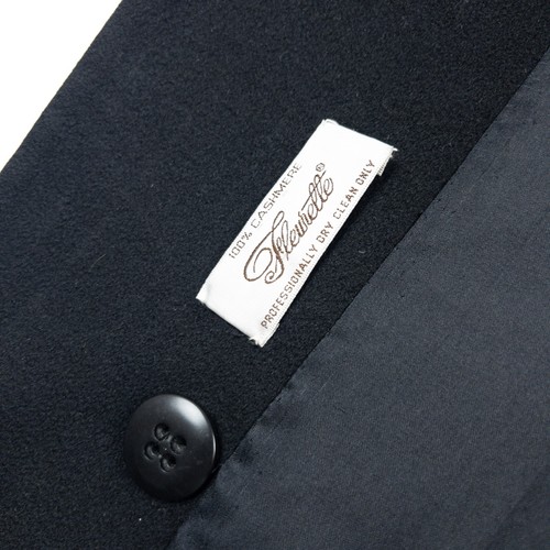 Fleurette Cashmere Coat Women's 2 Vintage Black 100% Cashmere Long Overcoat - Picture 3 of 15