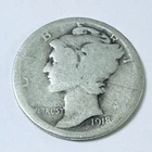 1918 MERCURY DIME - 90% SILVER - Circulated US Coin #6429