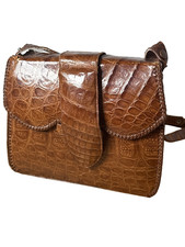 Vintage Genuine Alligator Purse /brown Med Size